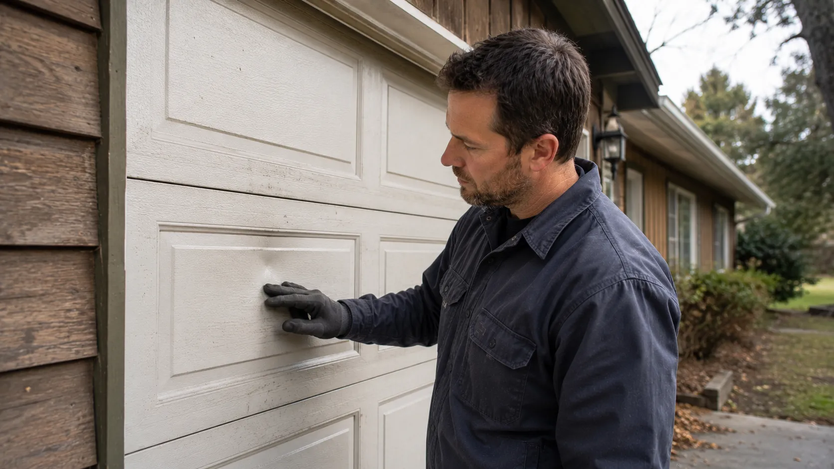 Garage door detail illustrating what an older danville garage door is actually worth fixing