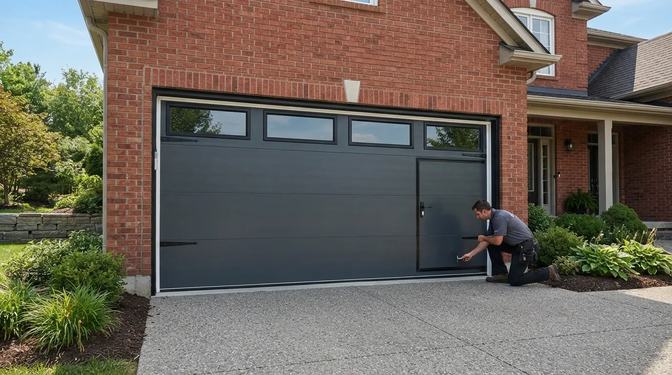 New residential garage door installed on a Danville Kentucky home